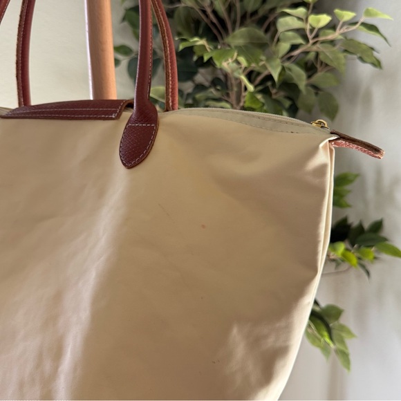 Longchamp Camel Brown & Cream Le Pliage Original Large Nylon Shoulder Bag - Picture 7 of 14